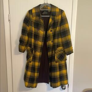 Hudson’s 1950s Woodward shops vintage wool Yellow and Black Women's pea Coat